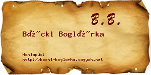 Böckl Boglárka névjegykártya